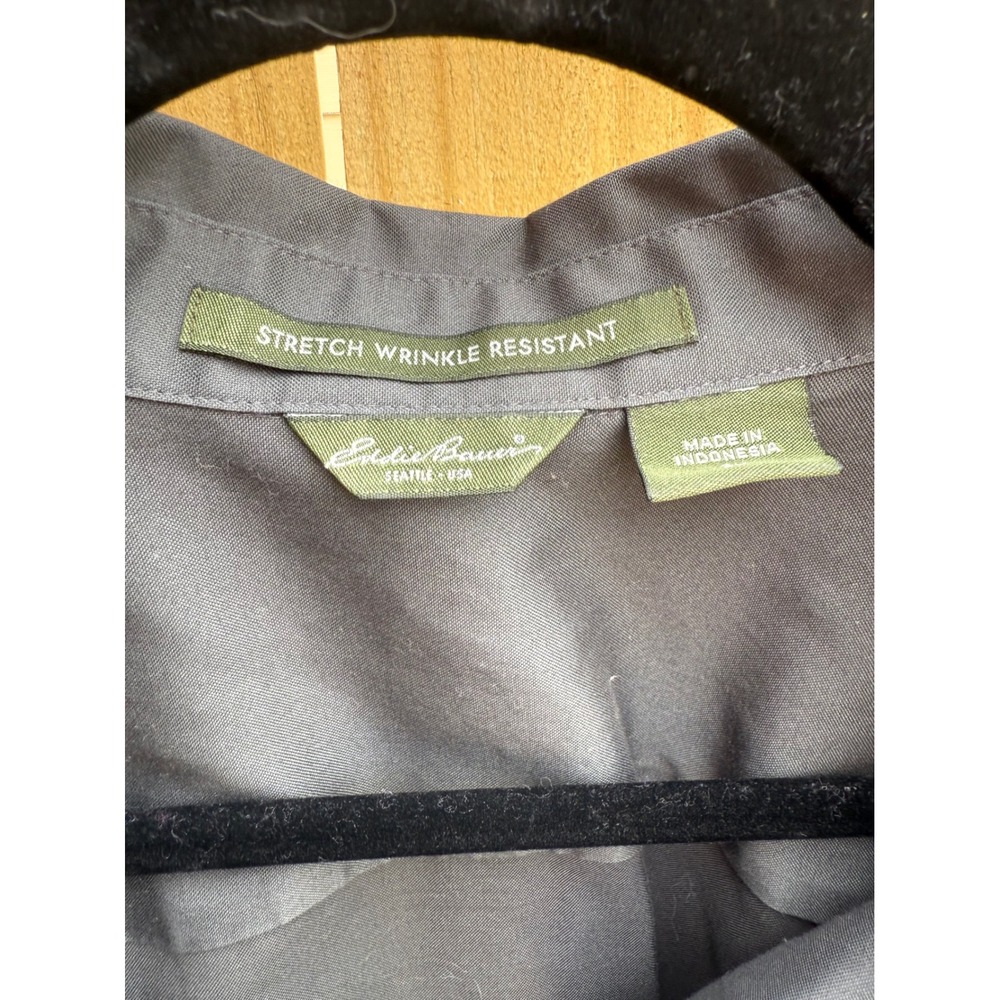 Eddie Bauer Gray Stretch Wrinkle Resistant Button Up Long Sleeve Shirt 3X - Picture 4 of 5